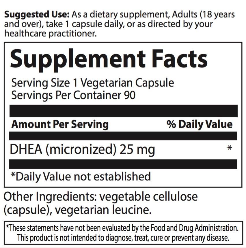 DeFranco's DHEA 25 mg. 90 ct.